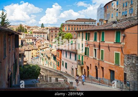 Acquedotto medievale, centro storico, Perugia, Umbria, Italia, Europa Foto Stock