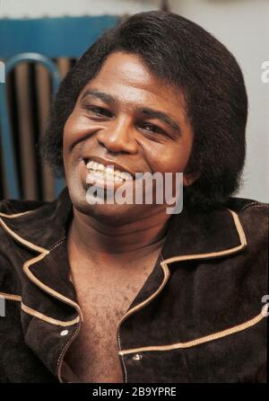 James Brown nel suo spogliatoio Rainbow Theatre London 1973 Foto Stock