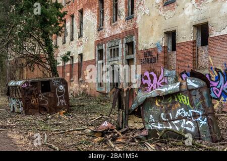 Il Lost Place Beelitz Heilstätten si trova vicino a Berlino Foto Stock