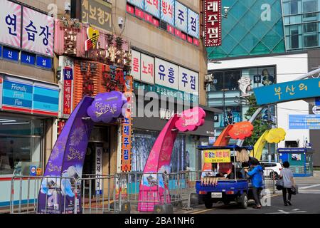 Mercato del Pesce, Nampo distretto, Busan, Corea del Sud, Asia Foto Stock