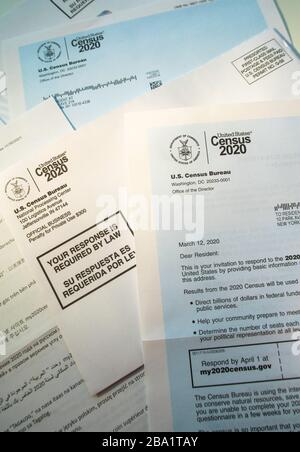 Census 2020 Invitation Mailing, 2020 marzo, USA Foto Stock