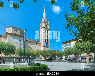 Chiesa di Santa Maria de robines in Plaza iglesia, Binissalem, Maiorca, Baleari, Spagna Foto Stock