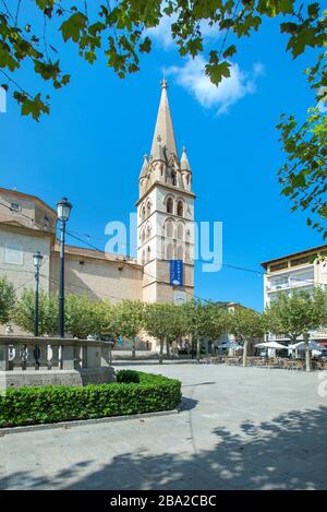 Chiesa di Santa Maria de robines in Plaza iglesia, Binissalem, Maiorca, Baleari, Spagna Foto Stock