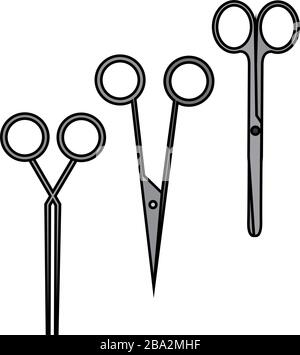 Icone degli strumenti chirurgici isolati Illustrazione Vettoriale