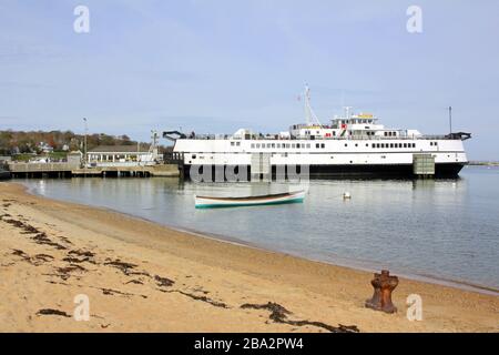 Il traghetto di Nantucket, Vineyard Haven, Tisbury, Martha's Vineyard, Massachusetts, Stati Uniti Foto Stock