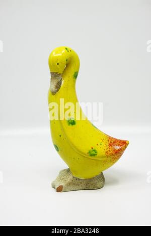 Figurina decorativa in ceramica di oca Foto Stock