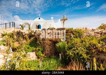 Agia Thekla chiesa e cappella grotta, Ayia Napa, Cipro ottobre 2018 Foto Stock