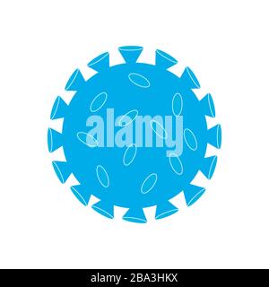 Simbolo di coronavirus. COVID-19. Icona cellule virus batterico Illustrazione Vettoriale