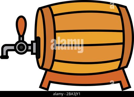 Icona barile di birra isolata Illustrazione Vettoriale