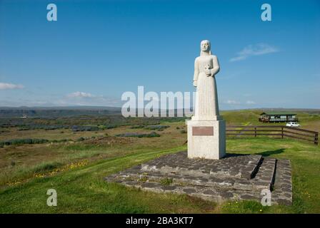 Europa, Isola, Islanda, Reykjanes Halbinsel, Statua, Landsyn, Lichtengel Foto Stock