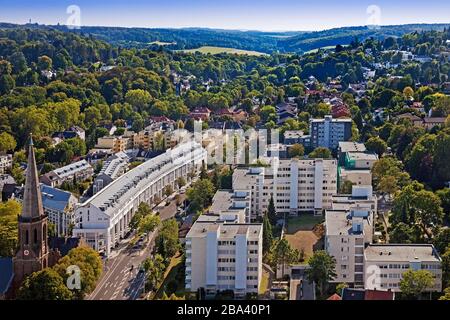 Vista di Bonn-Bad Godesberg da Godesburg, Bonn, Renania settentrionale-Vestfalia, Germania Foto Stock