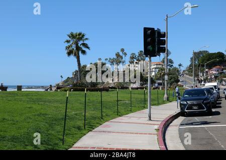 Laguna Beach, CA/USA - 23 marzo 2020: Laguna Beach è stata recintata per far rispettare la chiusura COVID-19 Foto Stock