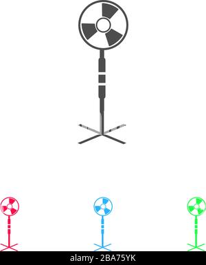 Icona del condizionatore d'aria della ventola piatta. Pittogramma a colori su sfondo bianco. Simbolo di illustrazione vettoriale e icone bonus Illustrazione Vettoriale