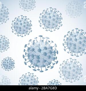 Sfondo delle cellule di coronavirus. Covid-19. Vettore Illustrazione Vettoriale