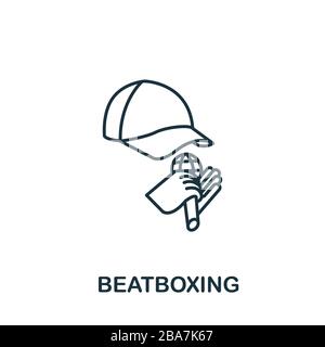 Icona beatboxing della collezione hobby. Semplice elemento di linea Beatboxing simbolo per modelli, web design e infografica Foto Stock