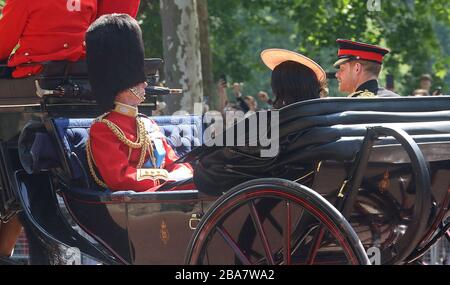 09 giu 2018 - Londra, Inghilterra, Regno Unito - Trooping of the Color 2018 Photo Shows: Prince Harry, Duca di Sussex e Meghan, Duchessa di Sussex Foto Stock