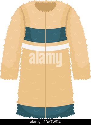 Cappotto in pelliccia sintetica da donna Flat Vector. Abbigliamento da donna. Illustrazione Vettoriale