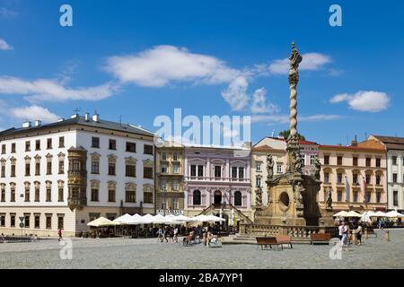 Mariansky sloup, Dolni namesti, Olomouc, Ceska republika / colonna mariana, piazza inferiore, Olomouc, Moravia, repubblica Ceca Foto Stock