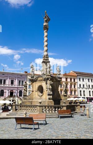 Mariansky sloup, Dolni namesti, Olomouc, Ceska republika / colonna mariana, piazza inferiore, Olomouc, Moravia, repubblica Ceca Foto Stock