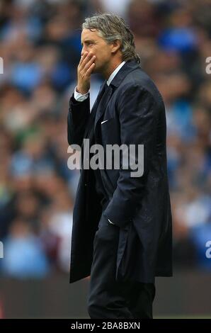 Roberto Mancini, direttore della città di Manchester Foto Stock