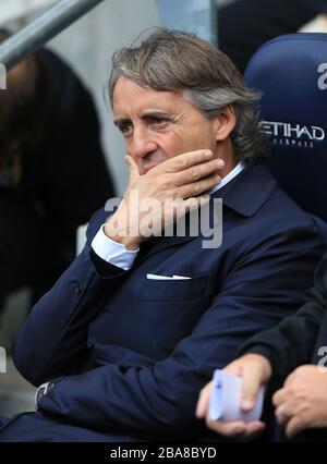 Roberto Mancini, direttore della città di Manchester Foto Stock