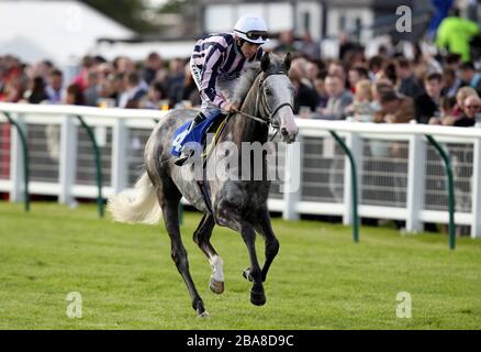 Albert Bridge guidato dal jockey Jim Crowley andando a postare prima dell'isola di Skye handicap Foto Stock