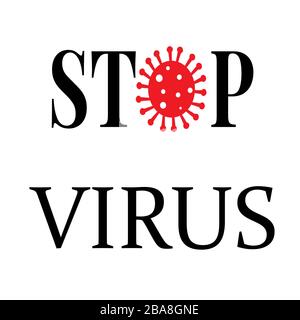 arrestare il vettore di illustrazione del testo del virus corona Illustrazione Vettoriale