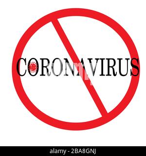 arrestare il vettore di illustrazione del testo del virus corona Illustrazione Vettoriale