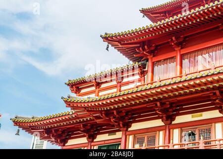 CHINATOWN / SINGAPORE, 28 apr 2018 - Architettura del famoso del Dente del Buddha tempio reliquie E MUSEO Foto Stock