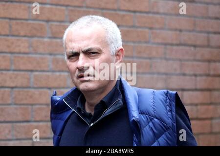 Il manager di Tottenham Hotspur Jose Mourinho arriva a Turf Moor Foto Stock