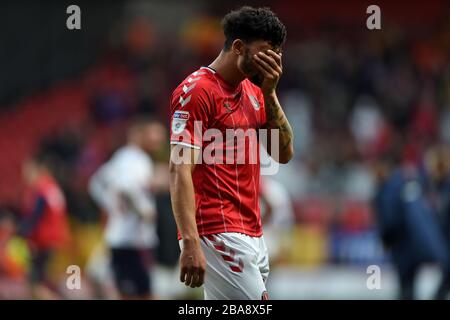 Macauley Bonne di Charlton Athletic mostra la deiezione a tempo pieno Foto Stock