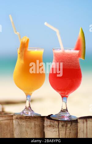 Boracay, Phillippinen, Insel, cocktail am Strand Foto Stock