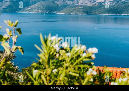 Grecia Isola di ithaki, vista sul mare e sulla costa. Foto Stock