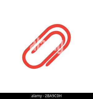 Icona Rossa Clip Su Sfondo Bianco. Illustrazione Vettoriale Stile Piatto Rosso. Illustrazione Vettoriale