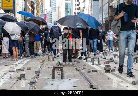 Protesta di Hong Kong nel 10.11.2019 centrale Foto Stock