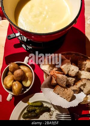 La Fonduta di formaggio svizzero Foto Stock