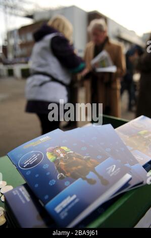 Dettaglio delle carte da corsa del William Hill Winter Festival in vendita Foto Stock