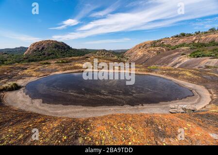 Paesaggi unici nel Parco Nazionale Matobo dello Zimbabwe. Foto Stock