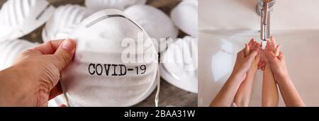 Diverse foto del collage Coronavirus o Covid-19- Coronavirus. Foto Stock