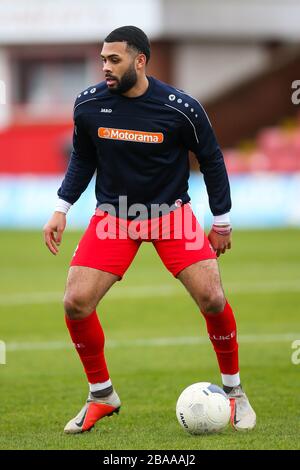 Alex Penny di Kidderminster Harriers durante la partita della National League North - Gruppo A - all'Aggborough Stadium Foto Stock