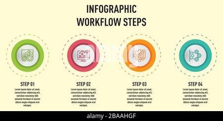 Illustrazione di Modern Business infografica colorata con titolo, elementi, forme creative - vettore Illustrazione Vettoriale