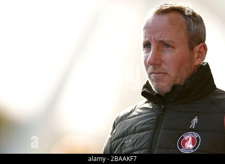 Charlton Athletic manager Lee Bowyer Foto Stock