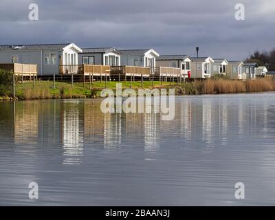 Pinewoods Caravan Park, Wells-next-the-Sea, Norfolk, Regno Unito Foto Stock