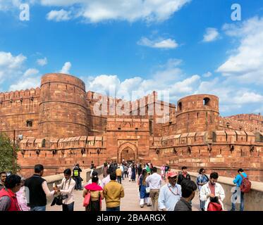 Amar Singh Gate, Agra Fort, Agra, Uttar Pradesh, India Foto Stock