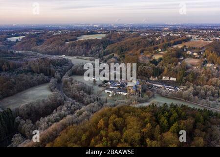 Vista panoramica di Altenberger Dom, Germania. Drone fotografia. Foto Stock