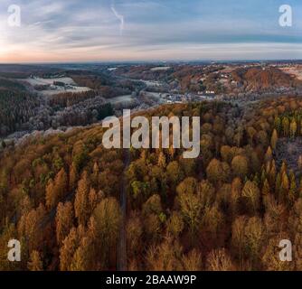 Vista panoramica di Altenberger Dom, Germania. Drone fotografia. Foto Stock