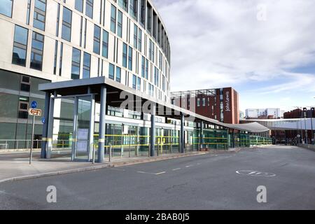 Liverpool una stazione degli autobus rifugi, Canning Place, Liverpool Foto Stock
