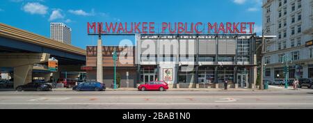 Milwaukee Public Market a Milwaukee, Wisconsin, Stati Uniti Foto Stock