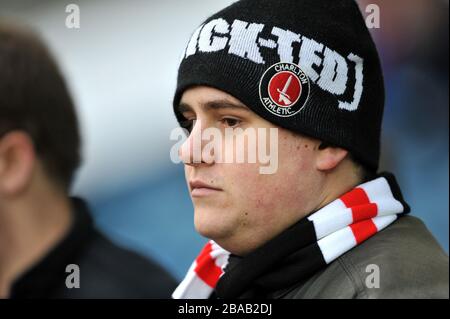 Un Charlton Athletic ventola in stand Foto Stock