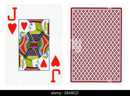 Jack di cuori carta da gioco - isolato su bianco Foto Stock